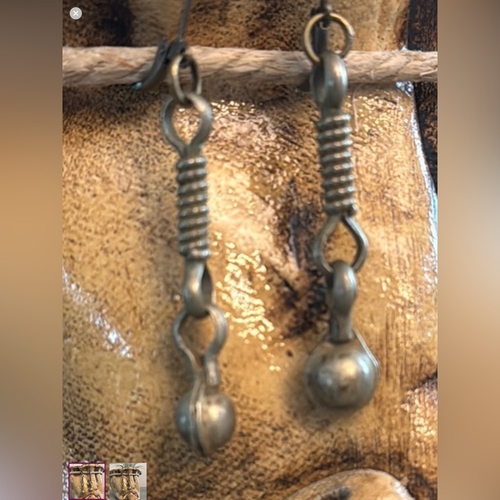Found object bronze Dangle Earrings